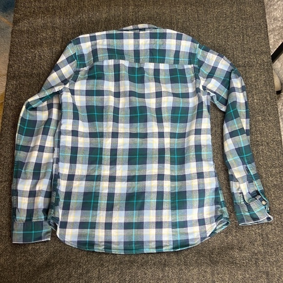Eddie Bauer Blue Plaid 100% Cotton Button Down sz S - Picture 9 of 9